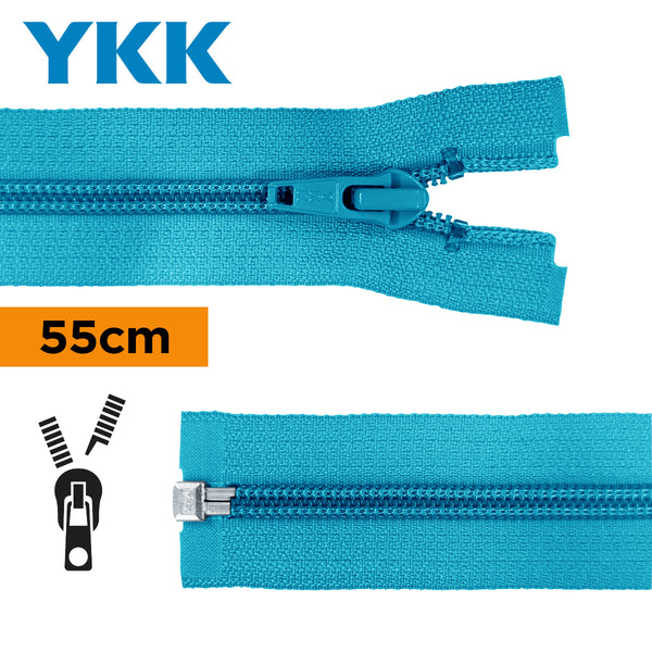 YKK - zip séparable spirale 55cm - couleur turquoise 547 (prix à la pièce)