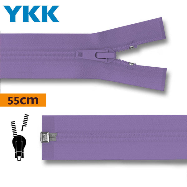 YKK - zip séparable spirale 55cm - couleur lavande 553 (prix à la pièce)