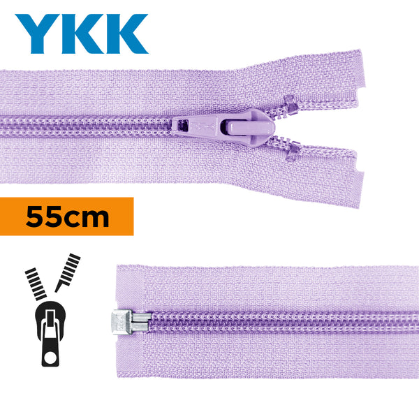 YKK - zip séparable spirale 55cm - couleur parme 068 (prix à la pièce)