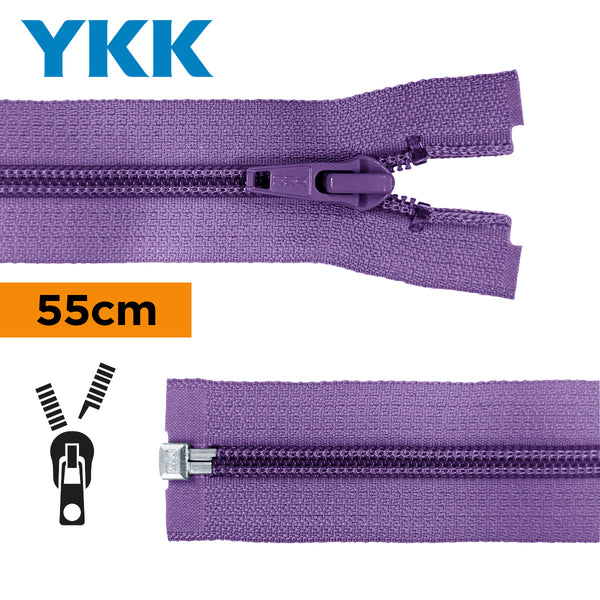 YKK - zip séparable spirale 55cm - couleur mauve 559 (prix à la pièce)