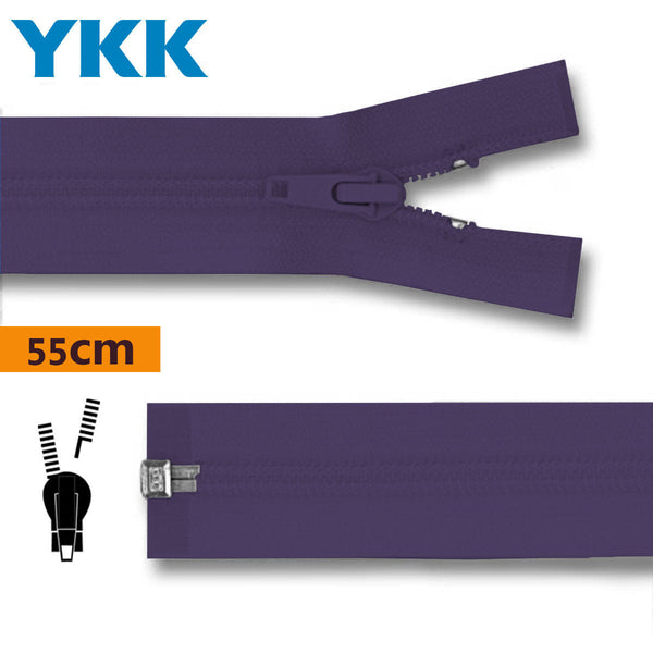 YKK - zip séparable spirale 55cm - couleur mauve 029 (prix à la pièce)