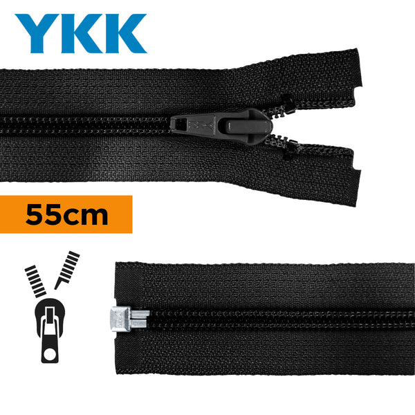 YKK - zip séparable spirale 55cm - couleur noir 580 (prix à la pièce)