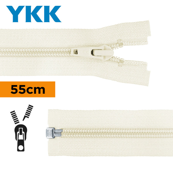 YKK - zip séparable spirale 55cm - couleur écru 841 (prix à la pièce)
