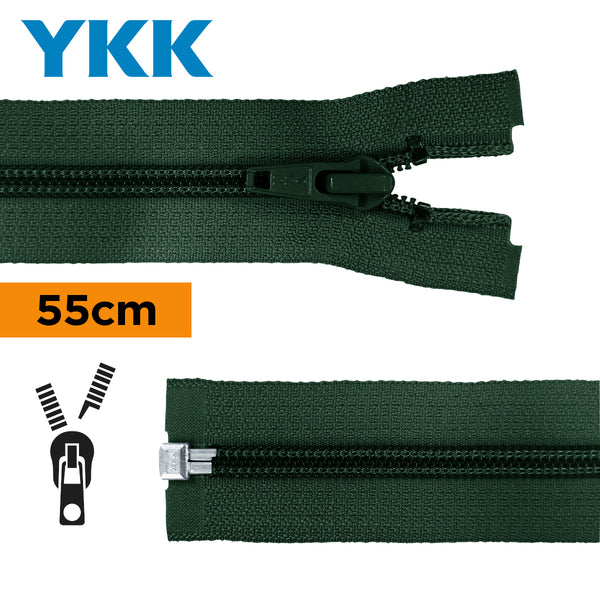 YKK - zip séparable spirale 55cm - couleur vert 870 (prix à la pièce)