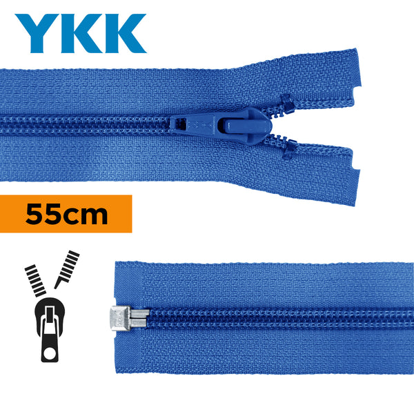 YKK - zip séparable spirale 55cm - couleur bleu roi 918 (prix à la pièce)