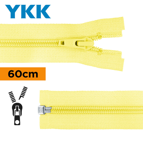 YKK - zip séparable spirale 60cm - couleur jaune pâle 503 (prix à la pièce)
