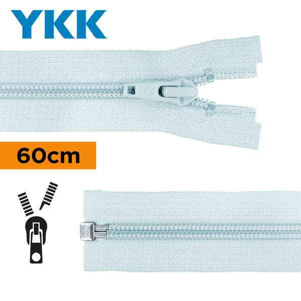 YKK - zip séparable spirale 60cm - couleur bleu clair 542  (prix à la pièce)