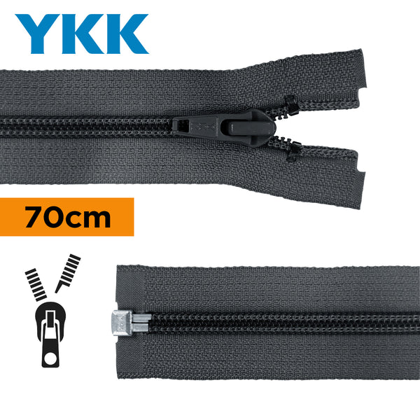 YKK - zip séparable spirale 70cm - couleur anthracite 156 (prix à la pièce)