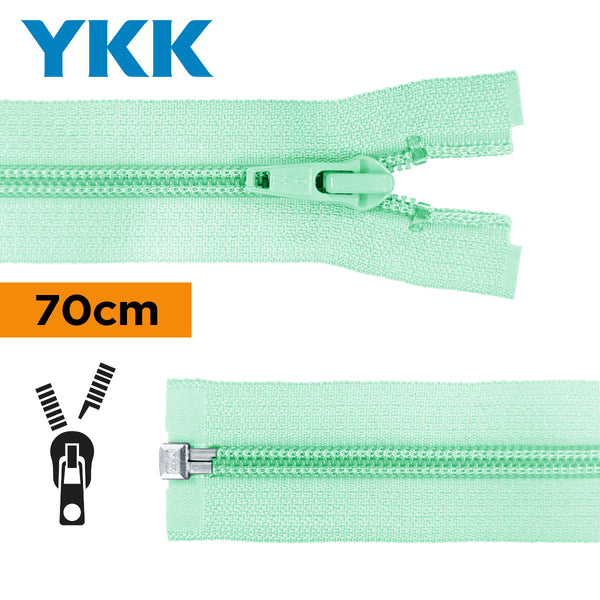 YKK - zip séparable spirale 70cm - couleur vert ondine 822 (prix à la pièce)