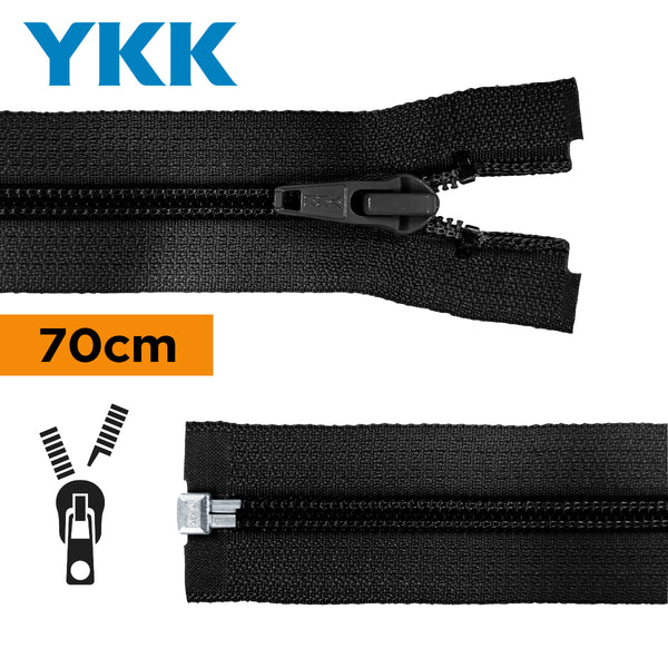 YKK - zip séparable spirale 70cm - couleur noir 580 (prix à la pièce)