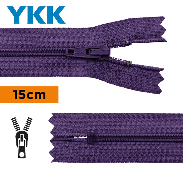 YKK - zip non séparable 15cm - couleur mauve 559 (prix à la pièce)