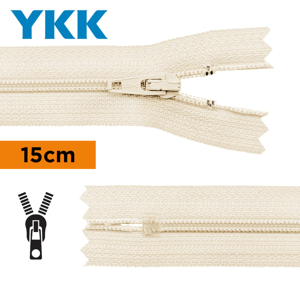 YKK - zip non séparable 15cm - couleur dune 572 (prix à la pièce)