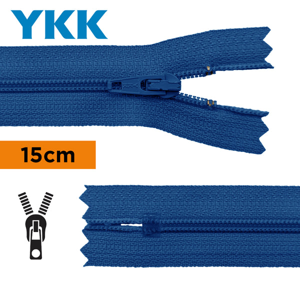 YKK - zip non séparable 15cm - couleur bleu roi 918 (prix à la pièce)