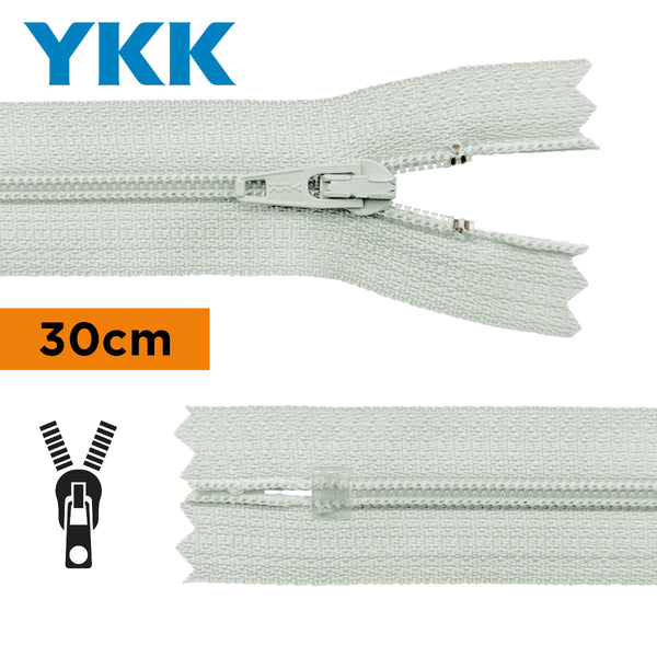 YKK - zip non séparable 30cm - couleur gris clair 329 (prix à la pièce)