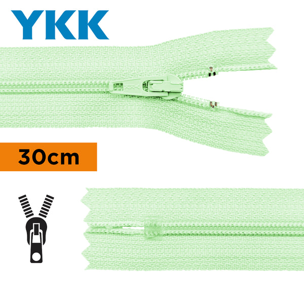 YKK - zip non séparable 30cm - couleur vert ondine 822 (prix à la pièce)