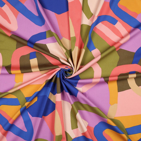Viscose stretch Natural Flow couleurs vives créée par Nerida Hansen (Prix pour 10cm)