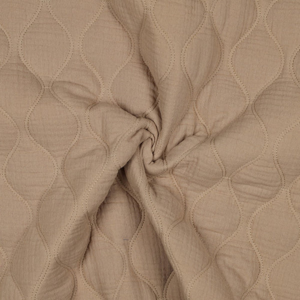 Double gaze matelassée beige certifié oeko-tex(prix pour 10cm)