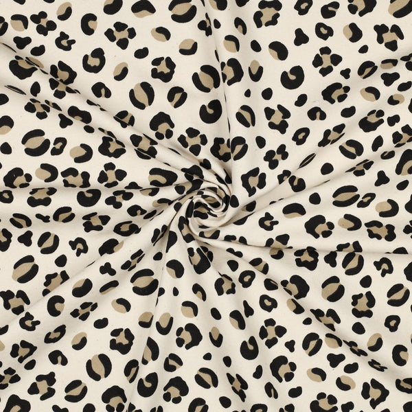 Sweat - "léopard écru"- certifié oeko-tex (prix pour 10cm)