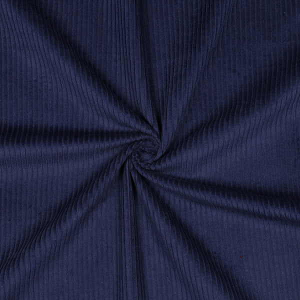 Velours grosses côtes lavé - marine 07 - 100% coton - Oeko-tex (Prix pour 10cm)