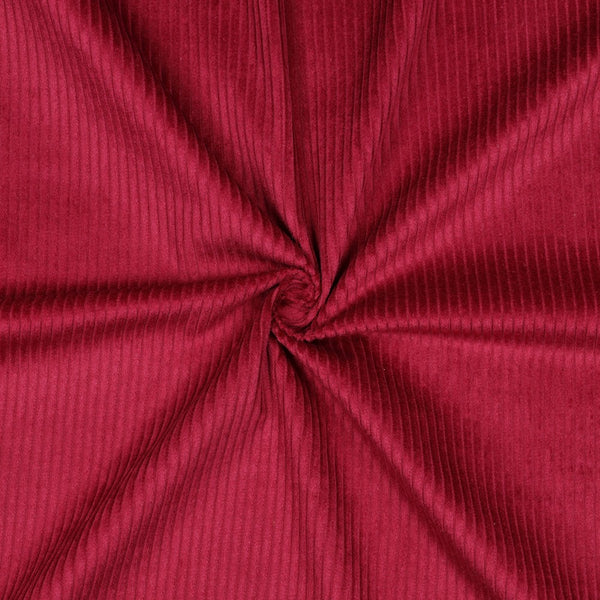 Velours grosses côtes lavé - cerise 34 - 100% coton - Oeko-tex (Prix pour 10cm)