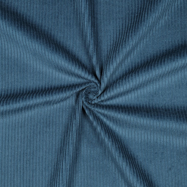 Velours grosses côtes lavé - pétrole 37 - 100% coton - Oeko-tex (Prix pour 10cm)