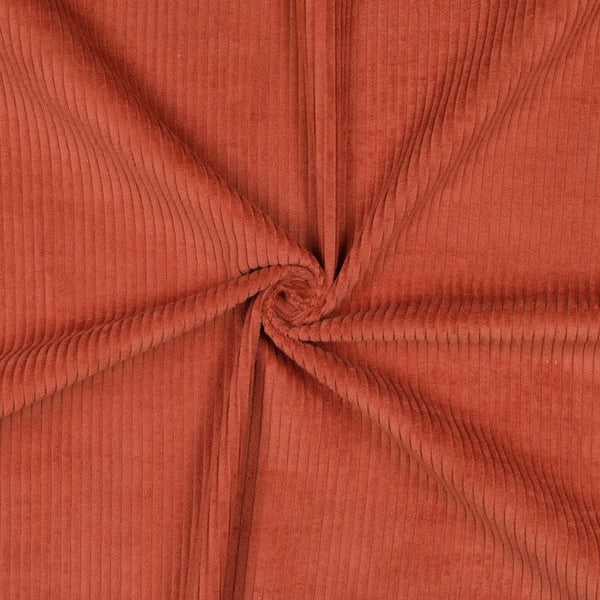Velours grosses côtes lavé - terracotta 47 - 100% coton - Oeko-tex (Prix pour 10cm)