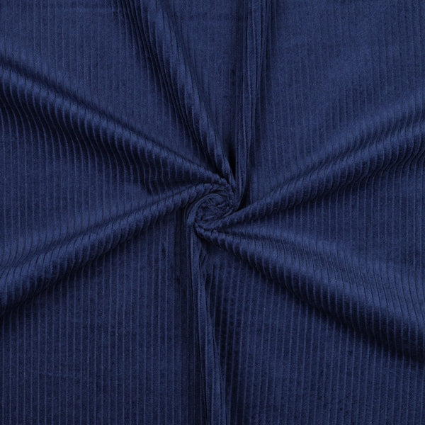 Velours grosses côtes lavé - cobalt foncé 53 - 100% coton - Oeko-tex (Prix pour 10cm)