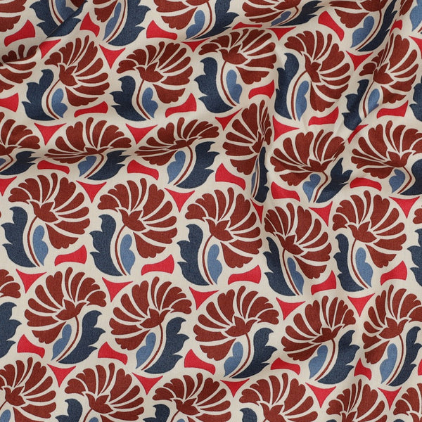 Popeline Chardons - bleu/bordeaux - Oeko-tex standard 100 (prix pour 10cm)