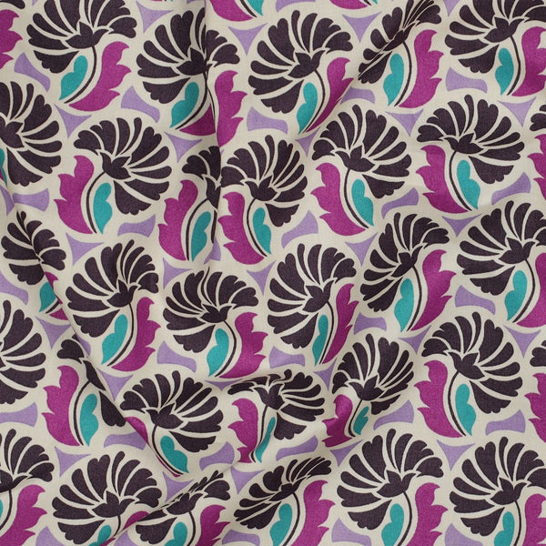 Popeline Chardons - mauve/turquoise - Oeko-tex standard 100 (prix pour 10cm)