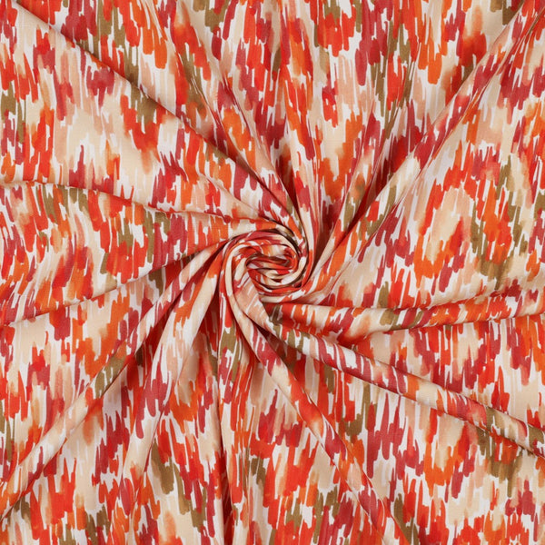 Coupon de 3m de viscose stretch "strokes orangé"