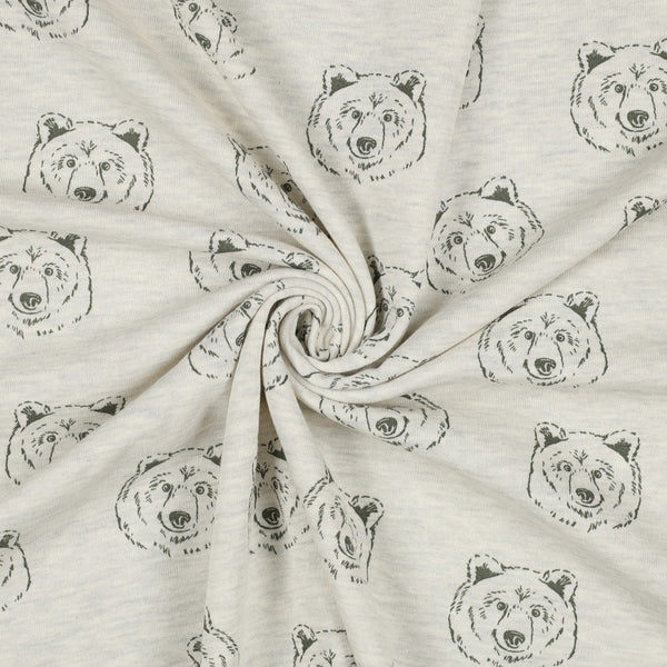Sweat - "ours polaires fond écru"- certifié oeko-tex (prix pour 10cm)