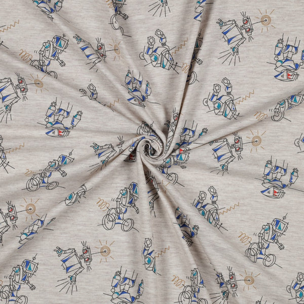 Jersey "I love robots" certifié oeko-tex (prix pour 10cm)