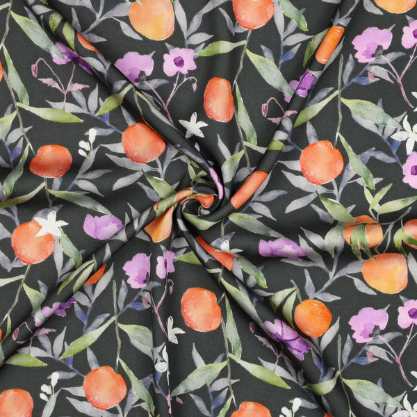 Superbe satin de viscose - Fleurs d'oranger (prix pour 10cm)