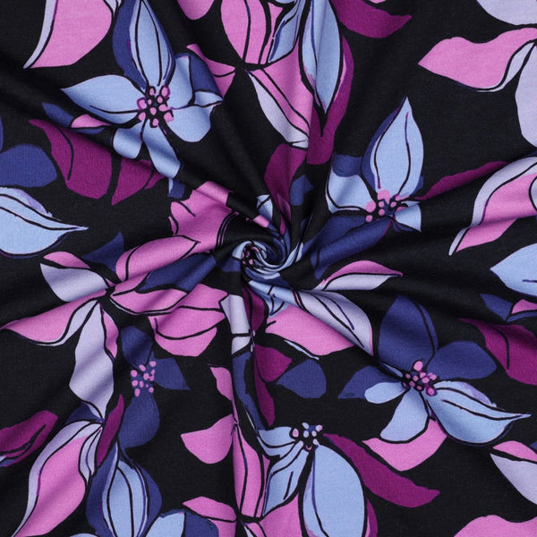 Sweat - "Clématites mauve"- certifié oeko-tex (prix pour 10cm)