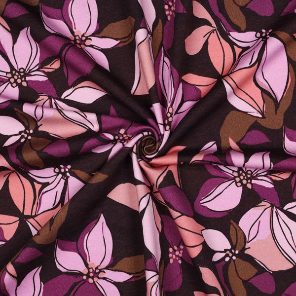 Sweat - "Clématites rose"- certifié oeko-tex (prix pour 10cm)