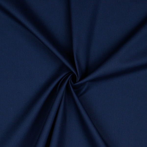 Tissu popeline 100% coton - Bleu marine 14 - Oeko-tex (prix pour 10cm)