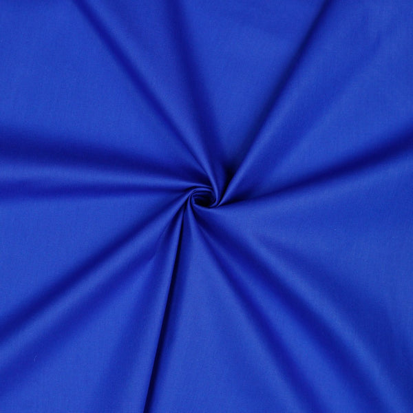 Tissu popeline 100% coton - Bleu roi 015 - Oeko-tex (prix pour 10cm)