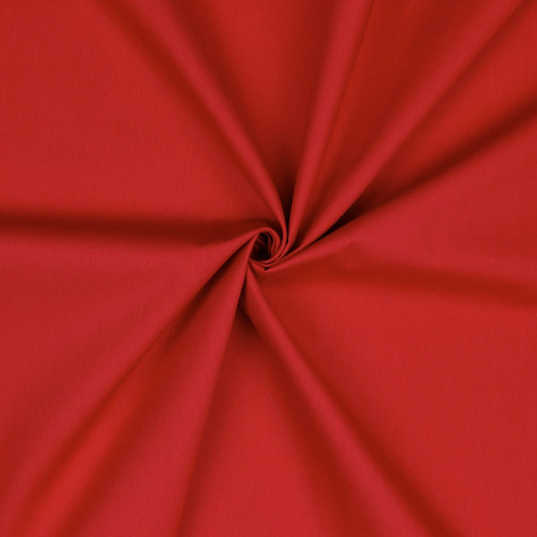 Tissu popeline 100% coton - Rouge amour 18 - Oeko-tex (prix pour 10cm)