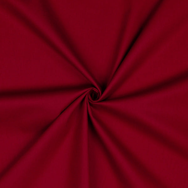Tissu popeline 100% coton - rouge foncé/bordeaux - Oeko-tex (prix pour 10cm)
