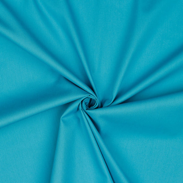 Tissu popeline 100% coton - Bleu azur 60 - Oeko-tex (prix pour 10cm)