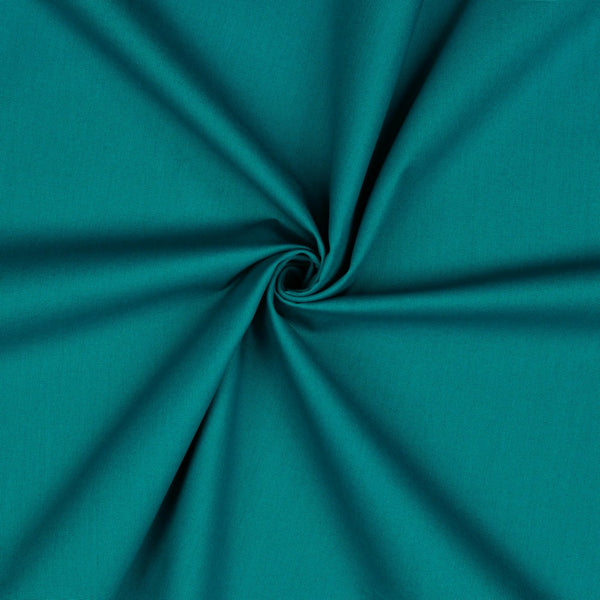 Tissu popeline 100% coton - Pétrole / vert canard 62 - Oeko-tex (prix pour 10cm)