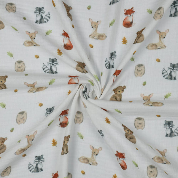 Double gaze - bébé animaux de la forêt certifiée oeko-tex (prix pour 10cm)