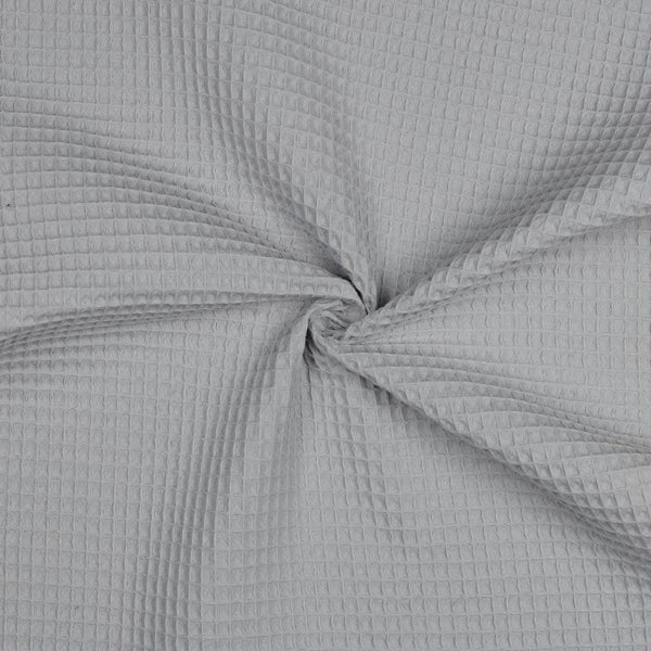 Coton nid d'abeille / waffle uni gris clair 100% coton oeko-tex (prix pour 10cm)