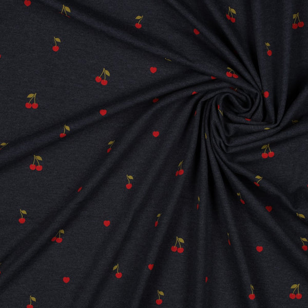 Coupon de 3m de jersey "petites cerises" certifié oeko-tex