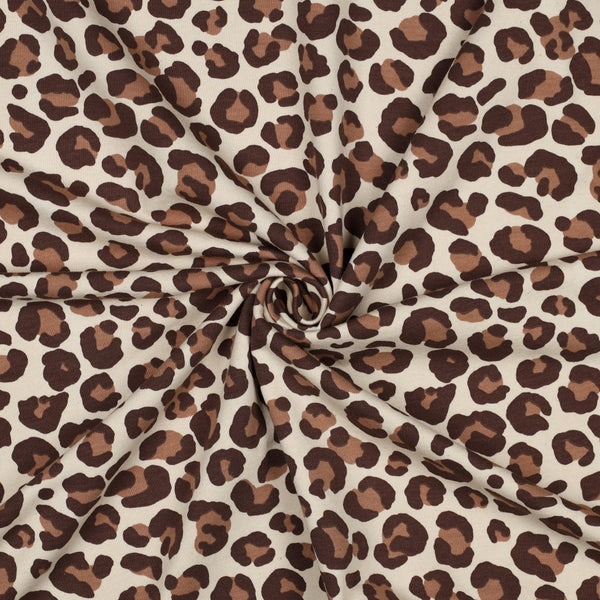 Sweat - "léopard brun"- certifié oeko-tex (prix pour 10cm)