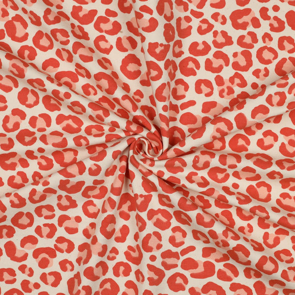 Sweat - "léopard orange"- certifié oeko-tex (prix pour 10cm)