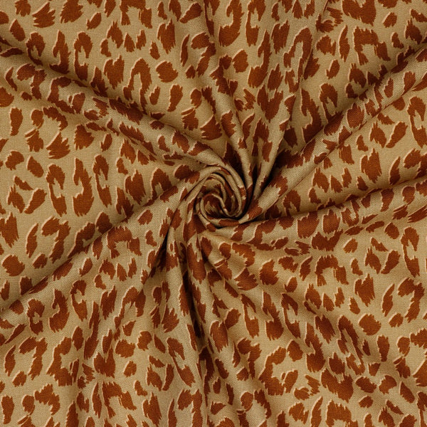 Lin - viscose "graouuu fond ocre" (prix pour 10cm)