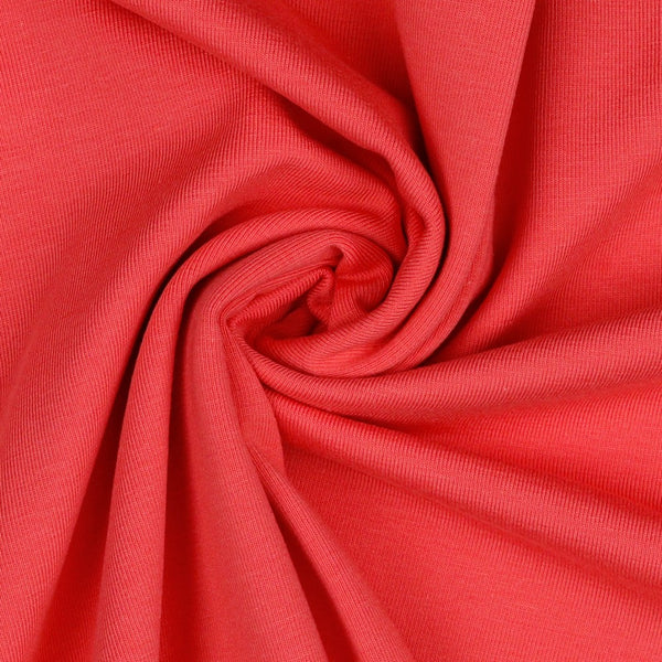Jersey uni corail certifié Oeko-tex (prix pour 10cm)