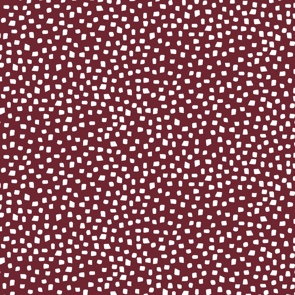 Coupon de 3m de jersey 100% coton " dots rouge foncé" certifié GOTS