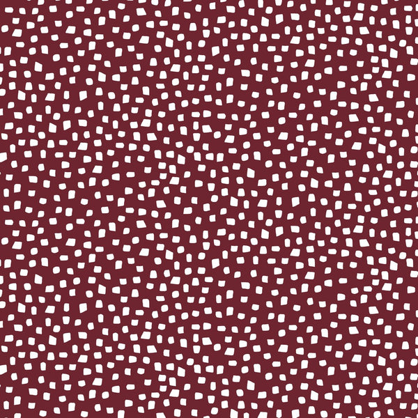 Coupon de 3m de jersey 100% coton " dots rouge foncé" certifié GOTS